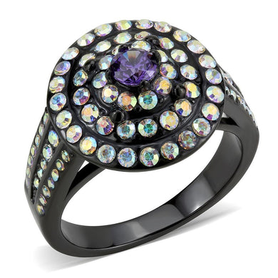 Black Womens Ring Anillo Para Mujer Stainless Steel Ring with Assorted in Multi Color - Jewelry Store by Erik Rayo