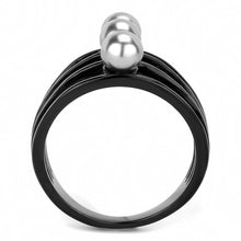 Load image into Gallery viewer, Black Womens Ring Anillo Para Mujer Stainless Steel Ring with Pearl in Gray - Jewelry Store by Erik Rayo
