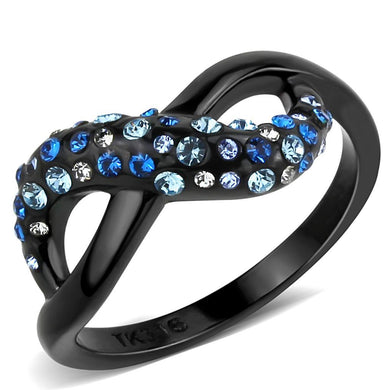 Black Womens Ring Anillo Para Mujer Stainless Steel Ring with Top Grade Crystal in Multi Color - Jewelry Store by Erik Rayo