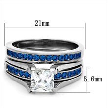 Load image into Gallery viewer, Blue Womens Ring Silver 316L Stainless Steel Anillo Azul Plata Para Mujer Acero Inoxidable - Jewelry Store by Erik Rayo
