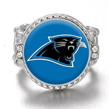 Load image into Gallery viewer, Carolina Panthers Ring Adjustable Jewelry Silver Plated Mens Womens Chain Football NFL Team - One Size Fits All - ErikRayo.com
