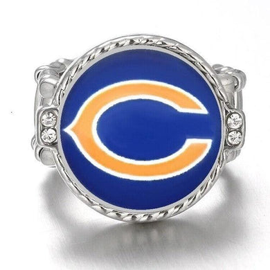 Chicago Bears Ring Adjustable Jewelry Silver Plated Mens Womens Chain Football NFL Team - One Size Fits All - ErikRayo.com