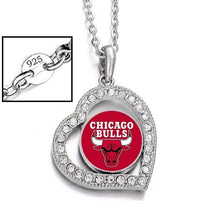 Load image into Gallery viewer, Chicago Bulls Womens Silver Link Chain Necklace With Pendant D19 - Jewelry Store by Erik Rayo
