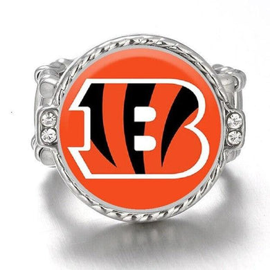 Cincinnati Bengals Ring Adjustable Jewelry Silver Plated Mens Womens Chain Football NFL Team - One Size Fits All - ErikRayo.com