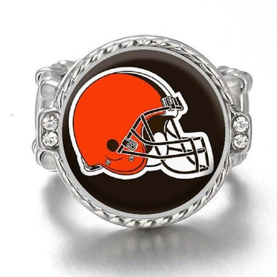 Cleveland Browns Ring Adjustable Jewelry Silver Plated Mens Womens Chain Football NFL Team - One Size Fits All - ErikRayo.com