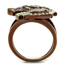 Load image into Gallery viewer, Coffee Brown Wolf Ring Anillo Cafe Para Hombre Mujer Kids Unisex 316L Stainless Steel with Top Grade Crystal in Citrine Yellow Alatri - Jewelry Store by Erik Rayo
