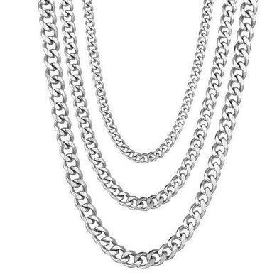Silver Cuban Curb Chain Necklaces for Men and Women Stainless Steel - Jewelry Store by Erik Rayo
