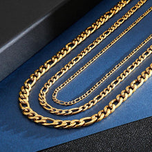 Load image into Gallery viewer, Collares Figaro Cadenas De Acero Inoxidable Color Dorado Oro - Jewelry Store by Erik Rayo
