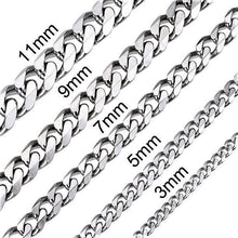 Load image into Gallery viewer, Cuban Curb Chain Necklace in Silver for Men and Women Stainless Steel - Jewelry Store by Erik Rayo
