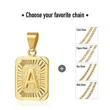 Load image into Gallery viewer, Custom Initial Necklaces for Women &amp; Men 18&quot; Gold Filled Initial Letter Pendant Necklace Stainless Steel Chain - Jewelry Store by Erik Rayo
