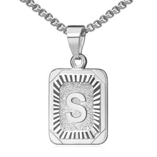 Load image into Gallery viewer, Custom Initial Necklaces for Women &amp; Men Silver Initial Letter Pendant Necklace Stainless Steel Chain - Jewelry Store by Erik Rayo
