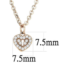 Load image into Gallery viewer, DA086 - IP Rose Gold(Ion Plating) Stainless Steel Chain Pendant with AAA Grade CZ in Clear - Jewelry Store by Erik Rayo
