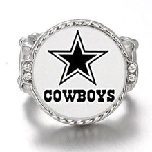 Load image into Gallery viewer, Dallas Cowboys Ring Adjustable Jewelry Silver Plated Mens Womens Chain Football NFL Team - One Size Fits All - ErikRayo.com
