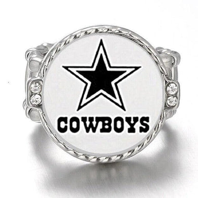 Dallas Cowboys Ring Adjustable Jewelry Silver Plated Mens Womens Chain Football NFL Team - One Size Fits All - ErikRayo.com