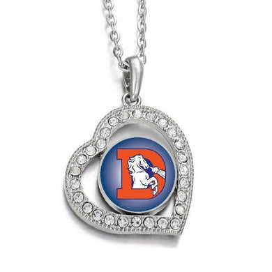 Denver Broncos Necklace Womens Sterling Silver Link Chain Necklace With Pendant D19 - ErikRayo.com