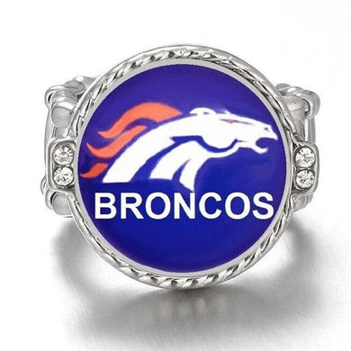 Denver Broncos Ring Adjustable Jewelry Silver Plated Mens Womens Chain Football NFL Team - One Size Fits All - ErikRayo.com