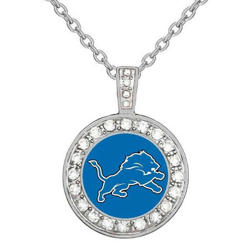 Detroit Lions Necklace Mens Womens 925 Sterling Silver Necklace Football Gift D18 - ErikRayo.com