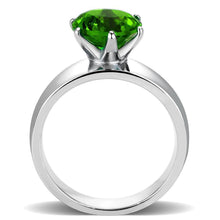 Load image into Gallery viewer, Emerald Green Silver Womens Ring Solitaire 316L Stainless Steel Zircoin Anillo Esmeraldo Verde y Plata Para Mujer Solitario Acero Inoxidable - Jewelry Store by Erik Rayo
