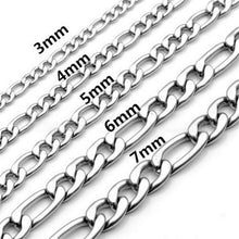 Load image into Gallery viewer, Figaro Chain Necklace for Men and Women Stainless Steel in Silver - ErikRayo.com
