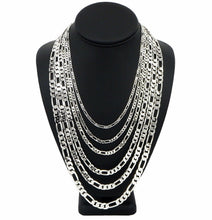 Load image into Gallery viewer, Figaro Chain Necklace for Men and Women Stainless Steel in Silver - ErikRayo.com

