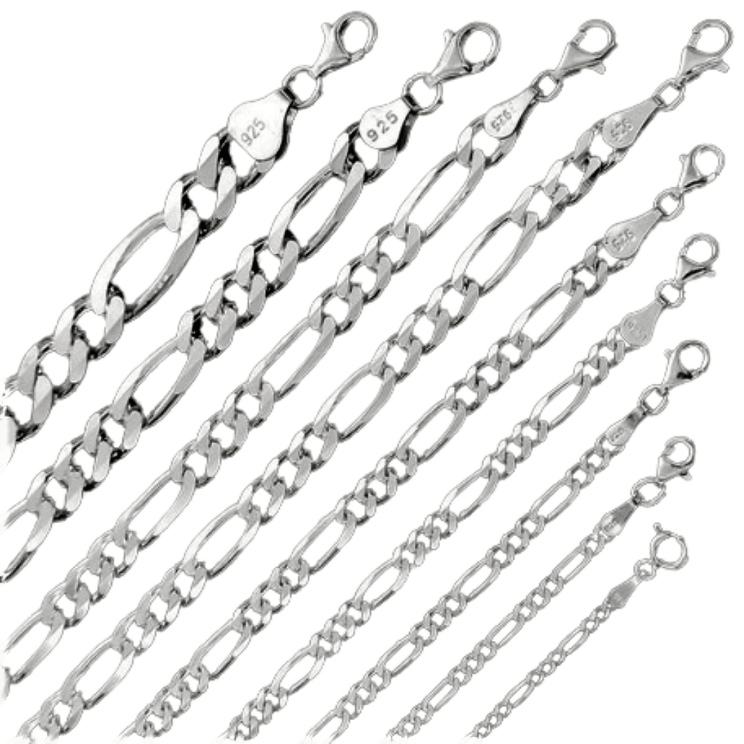 Figaro Chain Necklace in Silver for Men and Women Stainless Steel - Jewelry Store by Erik Rayo