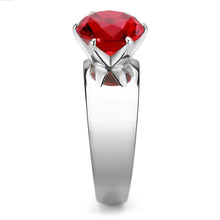 Load image into Gallery viewer, Garnet Red Silver Womens Ring Solitaire 316L Stainless Steel Zircoin Anillo Rojo y Plata Para Mujer Solitario Acero Inoxidable - Jewelry Store by Erik Rayo
