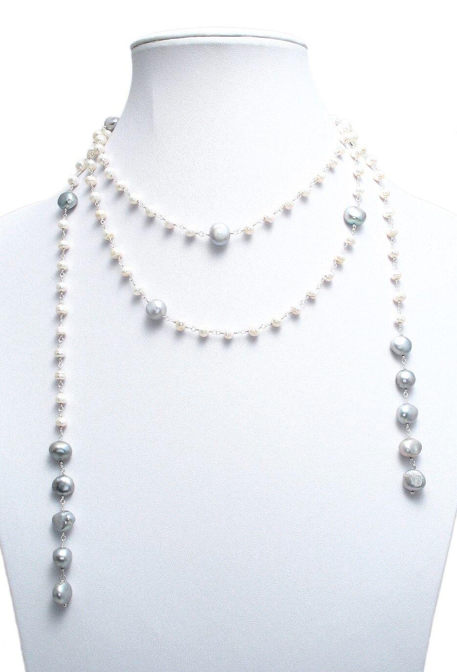 Genuine Freshwater Pearl Necklace Long Wrap 56