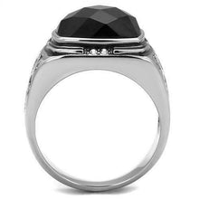 Load image into Gallery viewer, Gift For Him Men&#39;s Rings Stainless Steel Cushion Black Onyx &amp; CZ - Jewelry Store by Erik Rayo

