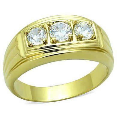 Gift For Him Men's Rings Stainless Steel Gold Round Stone Band - ErikRayo.com