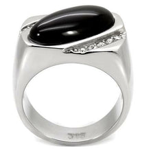 Load image into Gallery viewer, Gift For Him Men&#39;s Rings Stainless Steel Oval Black Onyx - Jewelry Store by Erik Rayo
