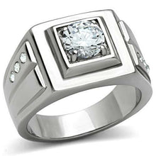 Load image into Gallery viewer, Gift For Him Men&#39;s Rings Stainless Steel Round CZ Square - Jewelry Store by Erik Rayo
