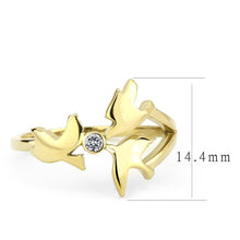 Load image into Gallery viewer, Gold Birds Womens Ring Solitaire 316L Stainless Steel Anillo Color Oro Pajaros Para Mujer Acero Inoxidable - Jewelry Store by Erik Rayo

