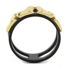 Load image into Gallery viewer, Gold Black Cats Womens Ring Anillo Para Mujer y Ninos Unisex Kids 316L Stainless Steel Ring with No Stone - Jewelry Store by Erik Rayo
