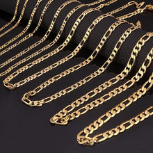 Load image into Gallery viewer, Gold Figaro Necklaces Chain Men Women Kids Stainless Steel Italian Style - Jewelry Store by Erik Rayo
