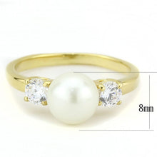 Load image into Gallery viewer, Gold Pearl Womens Ring 316L Stainless Steel Anillo Color Oro Perla Para Mujer Acero Inoxidable - Jewelry Store by Erik Rayo
