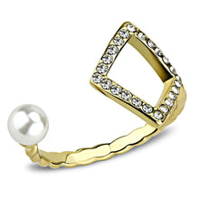 Load image into Gallery viewer, Gold Pearl Womens Ring Arrow Stainless Steel Anillo Perla Flecha Color Oro Para Mujer Acero Inoxidable - Jewelry Store by Erik Rayo
