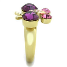 Load image into Gallery viewer, Gold Womens Butterfly Ring Purple Anillo Para Mujer Stainless Steel Ring with Top Grade Crystal in Amethyst Gorizia - Jewelry Store by Erik Rayo
