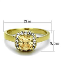 Load image into Gallery viewer, Gold Womens Ring Anillo Para Mujer y Ninos Unisex Kids 316L Stainless Steel Ring 316L Stainless Steel Ring with AAA Grade CZ in Champagne Vasto - Jewelry Store by Erik Rayo
