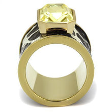 Load image into Gallery viewer, Gold Womens Ring Anillo Para Mujer y Ninos Unisex Kids 316L Stainless Steel Ring 316L Stainless Steel Ring with Top Grade Crystal in Citrine Yellow Lanciano - Jewelry Store by Erik Rayo
