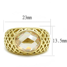 Load image into Gallery viewer, Gold Womens Ring Anillo Para Mujer y Ninos Unisex Kids 316L Stainless Steel Ring with AAA Grade CZ in Champagne - Jewelry Store by Erik Rayo

