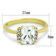 Load image into Gallery viewer, Gold Womens Ring Anillo Para Mujer y Ninos Unisex Kids 316L Stainless Steel Ring with AAA Grade CZ in Clear Arpino - Jewelry Store by Erik Rayo
