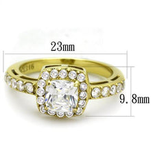 Load image into Gallery viewer, Gold Womens Ring Anillo Para Mujer y Ninos Unisex Kids 316L Stainless Steel Ring with AAA Grade CZ in Clear Ferrara - Jewelry Store by Erik Rayo
