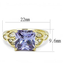 Load image into Gallery viewer, Gold Womens Ring Anillo Para Mujer y Ninos Unisex Kids 316L Stainless Steel Ring with AAA Grade CZ in Light Amethyst - Jewelry Store by Erik Rayo
