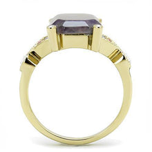 Load image into Gallery viewer, Gold Womens Ring Anillo Para Mujer y Ninos Unisex Kids 316L Stainless Steel Ring with Semi-Precious Amethyst Crystal in Amethyst - Jewelry Store by Erik Rayo
