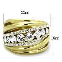 Load image into Gallery viewer, Gold Womens Ring Anillo Para Mujer y Ninos Unisex Kids 316L Stainless Steel Ring with Top Grade Crystal in Clear Alatri - Jewelry Store by Erik Rayo
