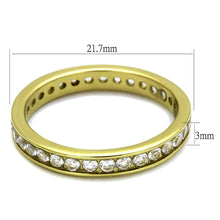 Load image into Gallery viewer, Gold Womens Ring Anillo Para Mujer y Ninos Unisex Kids Stainless Steel Ring Stainless Steel Ring with AAA Grade CZ in Clear Forza - ErikRayo.com
