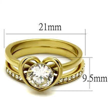 Load image into Gallery viewer, Gold Womens Ring Anillo Para Mujer y Ninos Unisex Kids Stainless Steel Ring Stainless Steel Ring with AAA Grade CZ in Clear Potere - ErikRayo.com
