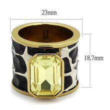 Load image into Gallery viewer, Gold Womens Ring Anillo Para Mujer Stainless Steel Ring Stainless Steel Ring with Top Grade Crystal in Citrine Yellow Lanciano - Jewelry Store by Erik Rayo
