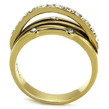 Load image into Gallery viewer, Gold Womens Ring Anillo Para Mujer Stainless Steel Ring Stainless Steel Ring with Top Grade Crystal in Clear Ortona - Jewelry Store by Erik Rayo
