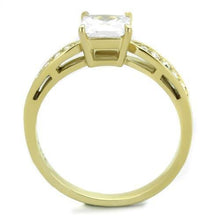 Load image into Gallery viewer, Gold Womens Ring Anillo Para Mujer Stainless Steel Ring with AAA Grade CZ in Clear Civita - Jewelry Store by Erik Rayo
